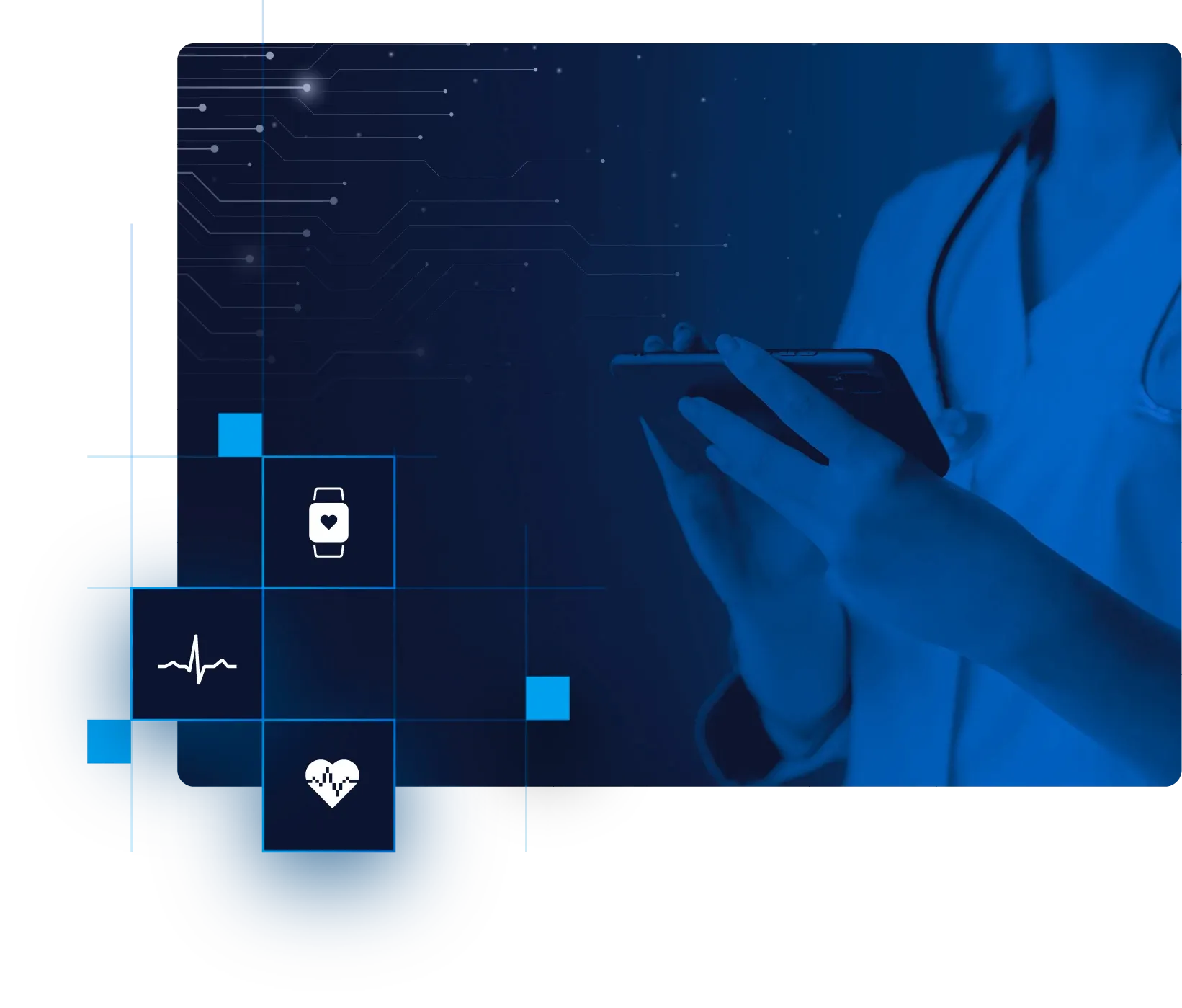 Illustrazione di un dispositivo medico connesso a un cloud